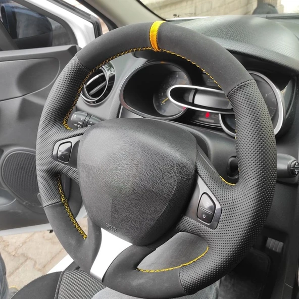 Clio 4 FAZ 1 2014-2017 Araca Özel Direksiyon Kılıfı (Makyajlı Kasalara Uyumlu Değildir) - Resim 2