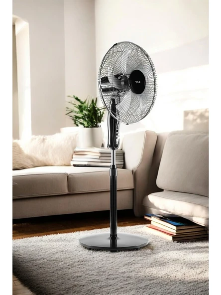 Yui F29 Siyah 120 Cm 16 Inç 40w 3 Kademe 5 Pervane Döner Başlıklı Vantilatör - 3