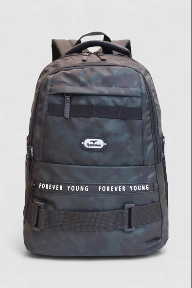 Relaxion 2052-Kamuflaj Üst Kalite Unisex Anatomik Sırt Destekli Günlük,Spor ve Okul Sırt Çantası - 4