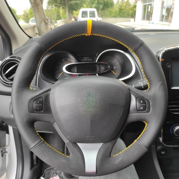 Clio 4 FAZ 1 2014-2017 Araca Özel Direksiyon Kılıfı (Makyajlı Kasalara Uyumlu Değildir) ürün görseli