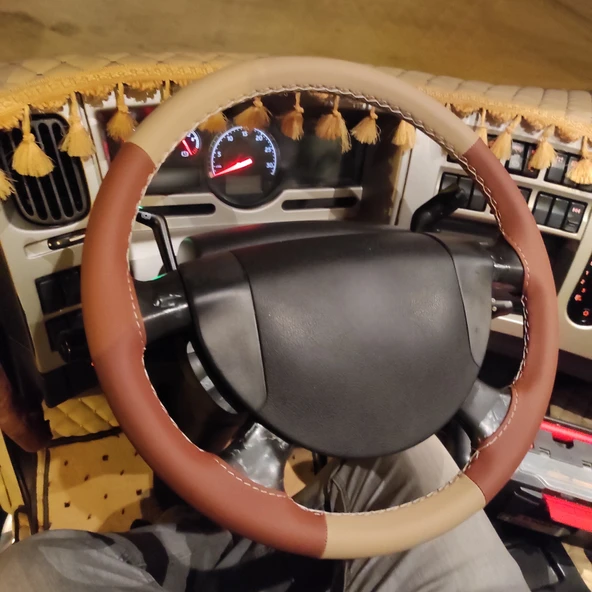 Renault Tır Direksiyon Kılıfı Kahverengi - Resim 3