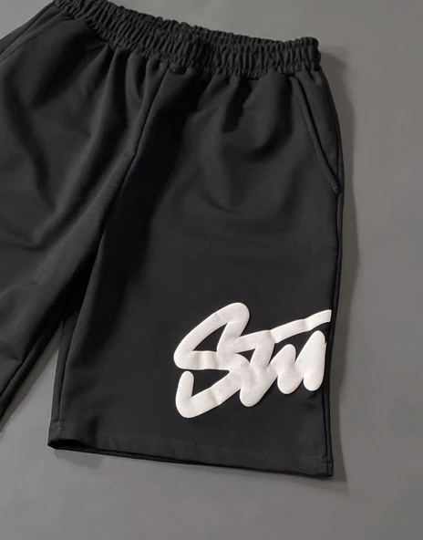 STWD Kabartma Baskı Penye Şort - 3