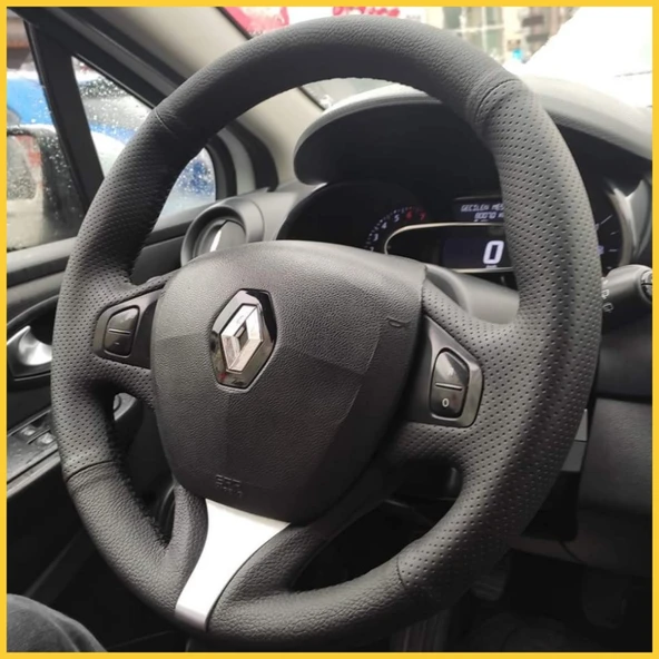 Renault Clio 4 FAZ 1 2014-2017 Araca Özel Direksiyon Kılıfı (Makyajlı Kasalara Uyumlu Değildir) - Resim 2