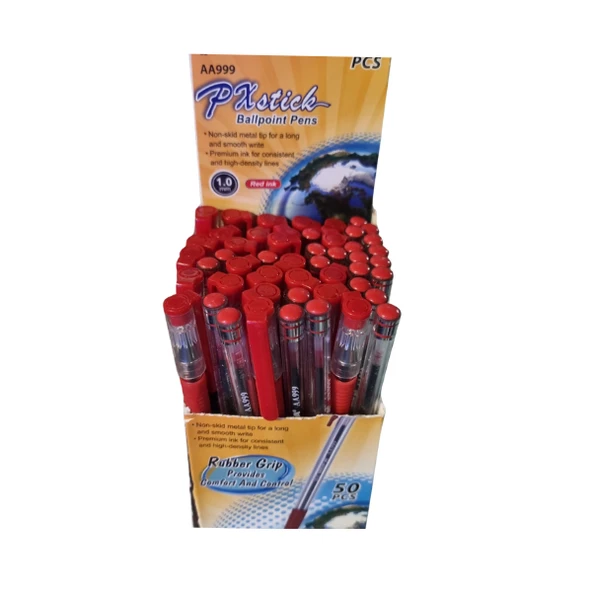 Plastik Stick Kırmızı Tükenmez Kalem 50'li - Resim 3