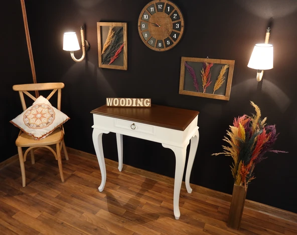 Wooding Mobilya 80 Cm Çekmeceli Masif Beyaz Ceviz Dresuar - 4