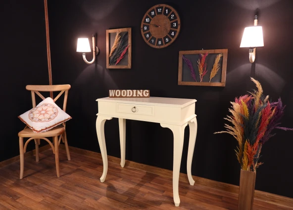 Wooding Mobilya 80 Cm Çekmeceli Masif Krem Dresuar - 3