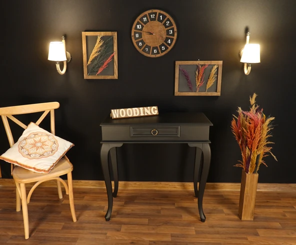 Wooding Mobilya 80 Cm Çekmeceli Masif Siyah Dresuar - 3