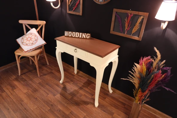 Wooding Mobilya 80 Cm Çekmeceli Masif Krem Natürel Dresuar - 4