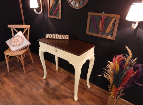 Wooding Mobilya 80 Cm Çekmeceli Masif Krem Ceviz Dresuar - 4