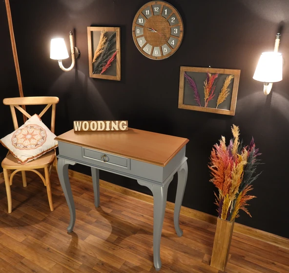 Wooding Mobilya 80 Cm Çekmeceli Masif Gri Natürel Dresuar - 3