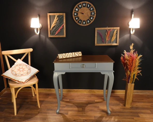 Wooding Mobilya 80 Cm Çekmeceli Masif Gri Ceviz Dresuar - Resim 5