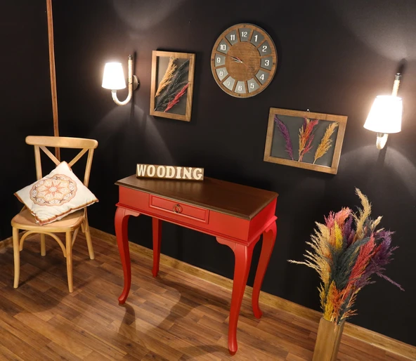 Wooding Mobilya 80 Cm Çekmeceli Masif Kırmızı Ceviz Dresuar - 5