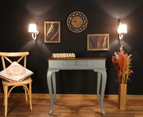 Wooding 90 Cm Çekmeceli Masif Gri Ceviz Dresuar - Resim 2