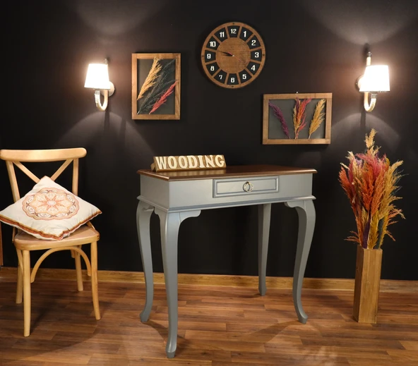 Wooding 90 Cm Çekmeceli Masif Gri Ceviz Dresuar - Resim 5