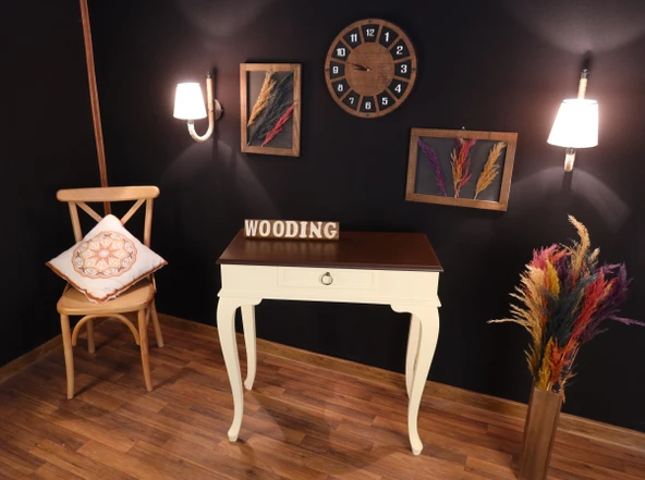 Wooding 90 Cm Çekmeceli Masif Krem Ceviz Dresuar - Resim 4