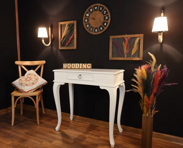 Wooding 90 Cm Çekmeceli Masif Beyaz Dresuar ürün görseli 1