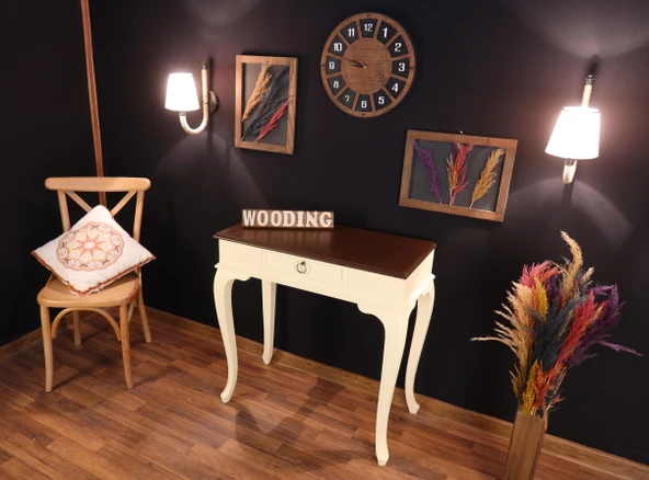 Wooding 90 Cm Çekmeceli Masif Krem Ceviz Dresuar - Resim 3