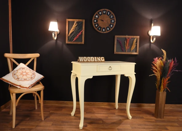 Wooding 90 Cm Çekmeceli Masif Krem Dresuar - Resim 3