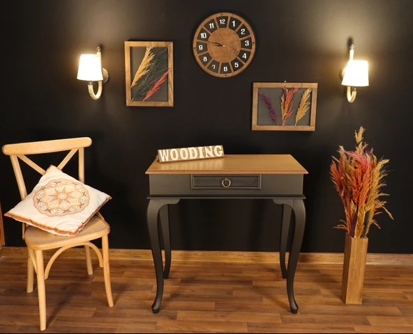 Wooding 90 Cm Çekmeceli Masif Siyah Natürel Dresuar - Resim 5