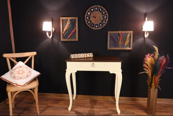 Wooding 90 Cm Çekmeceli Masif Krem Ceviz Dresuar - Resim 2