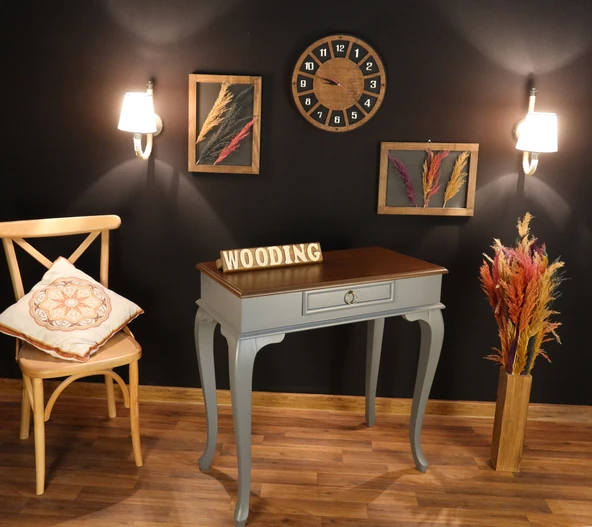 Wooding 90 Cm Çekmeceli Masif Gri Ceviz Dresuar - Resim 4