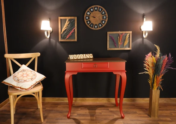 Wooding 90 Cm Çekmeceli Masif Kırmızı Ceviz Dresuar - Resim 2