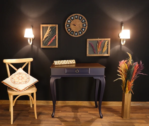 Wooding 90 Cm Çekmeceli Masif Lacivert Ceviz Dresuar - Resim 2