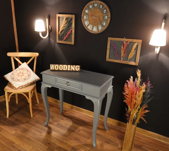 Wooding 90 Cm Çekmeceli Masif Gri Dresuar ürün görseli