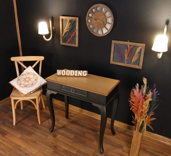 Wooding 90 Cm Çekmeceli Masif Siyah Natürel Dresuar ürün görseli 1