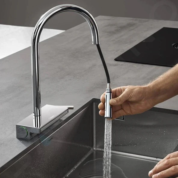 Hansgrohe Aquno Select M81 Spiralli Eviye Bataryası sBox Krom - 3