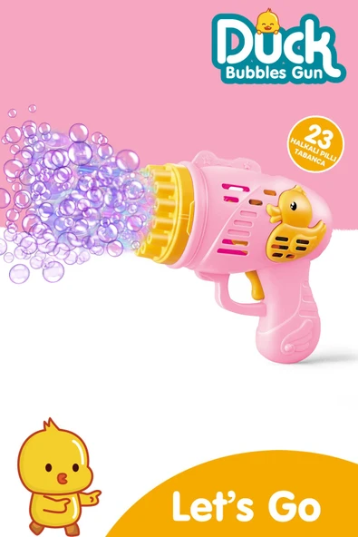 Kayyum Oyuncak Duck Çok Delikli Pilli Köpük Atan Tabanca Oyuncağı 23 Delikli Bubble Gun - 3