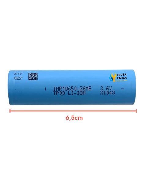 Tenpower 18650 3.6V 2600mAh Li-ion Şarjlı Pil – Robot Süpürgeler İçin Uyumlu Batarya