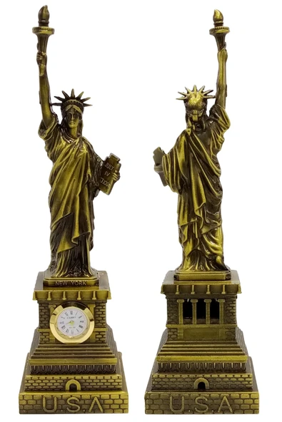 Metal Saatli Özgürlük Heykeli Gold Vintage Dekor USA 25cm - Resim 8