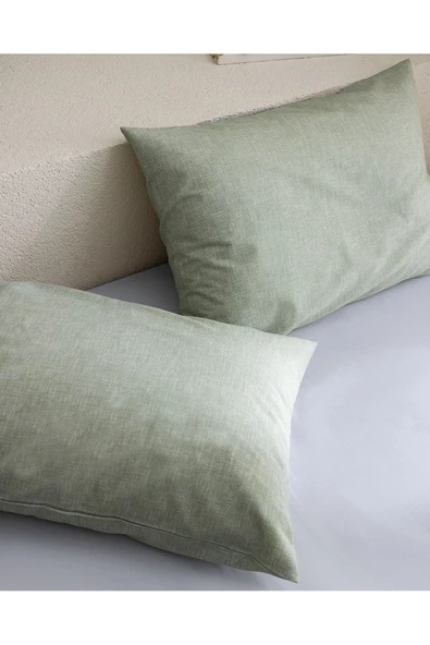 Delrico Pamuklu 2'li Yastık Kılıfı - Haki - Resim 2