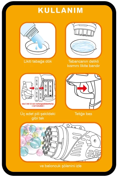 Kayyum Oyuncak Duck Çok Delikli Pilli Köpük Atan Tabanca Oyuncağı 23 Delikli Bubble Gun - 5
