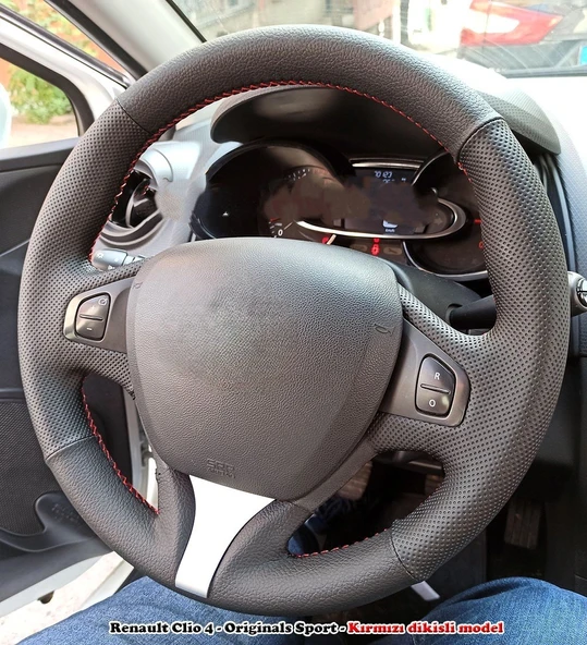 Clio 4 FAZ 1 2014-17 Araca Özel Dikmeli Direksiyon Kılıfı (Makyajlı Kasalara Uyumlu Değildir) ürün görseli