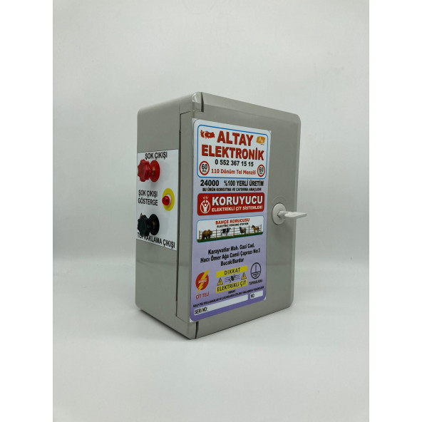 Koruyucu Elektrikli çit cihazı Güneş Enerjili (Domuz Ayı kovucu )+1000M Çit ipi+100 adet izolatör - 2
