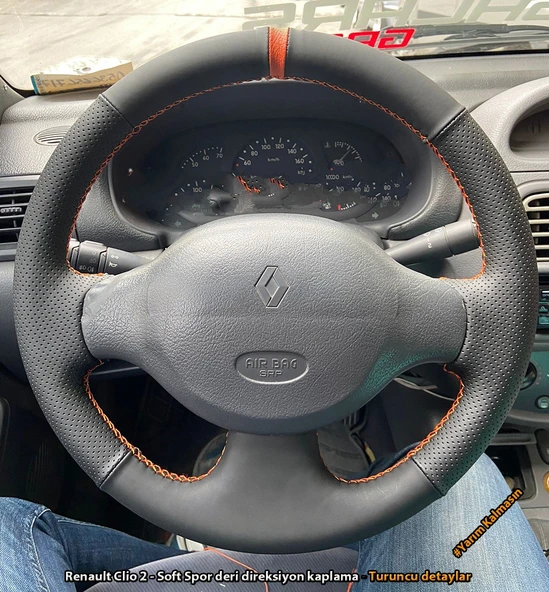 Clio 2 Araca Özel Direksiyon Kılıfı (Noktalı Soft Yüzüklü) ürün görseli