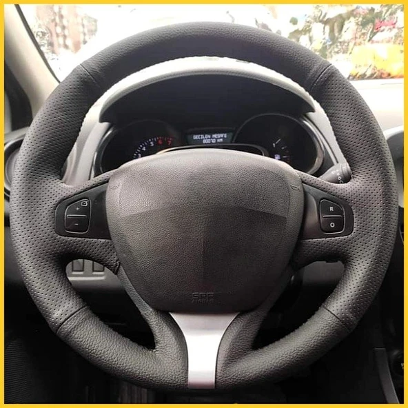 Clio 4 FAZ 1 2014-2017 Araca Özel Direksiyon Kılıfı (Makyajlı Kasalara Uyumlu Değildir) ürün görseli