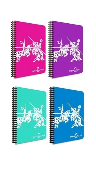 Faber Castell Defter Knights Canlı Pp Kapak Spiralli 140 Yaprak Kareli 5075000470000
