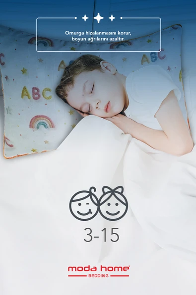2 Adet Müslin kumaşlı ortopedik çocuk yastığı,Visco parçacıklı pamuk kılıflı  40*60 *1100 gr(abc) - 6