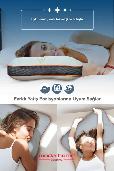 2 Adet Aloe Vera kumaşlı horlama azaltıcı-önleyici yastık,ortopedik cilt dostu Visco parçacıklı yastık - 6