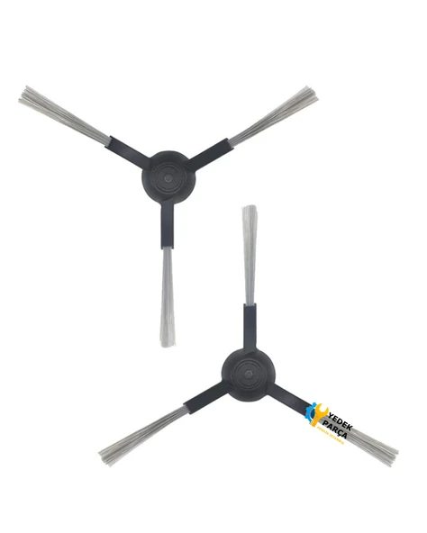 Viomi Uyumlu MijiaSTYJ02YM Viomi Uyumlu V2 Pro V3 SE Akıllı Robotik Süpürge Yan Fırça Siyah 2 Adet ürün görseli
