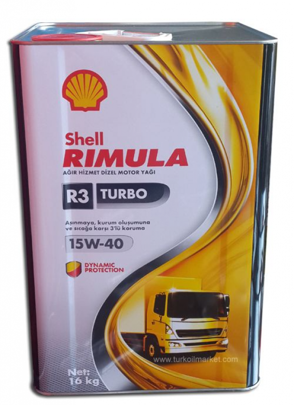 SHELL RIMULA R3 TURBO 15W-40 18 LİTRE MOTOR YAĞ 2018 İMALAT