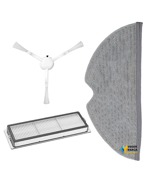 Xiaomi Uyumlu Mi Robot vakum Robot Süpürge Hepa Filtre Yan Fırça Mop Bez - Resim 2