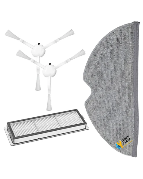 Xiaomi Uyumlu Mi Robot vakum Robot Süpürge Hepa Filtre Mop Bezi Yan Fırça 2Ad ürün görseli 1