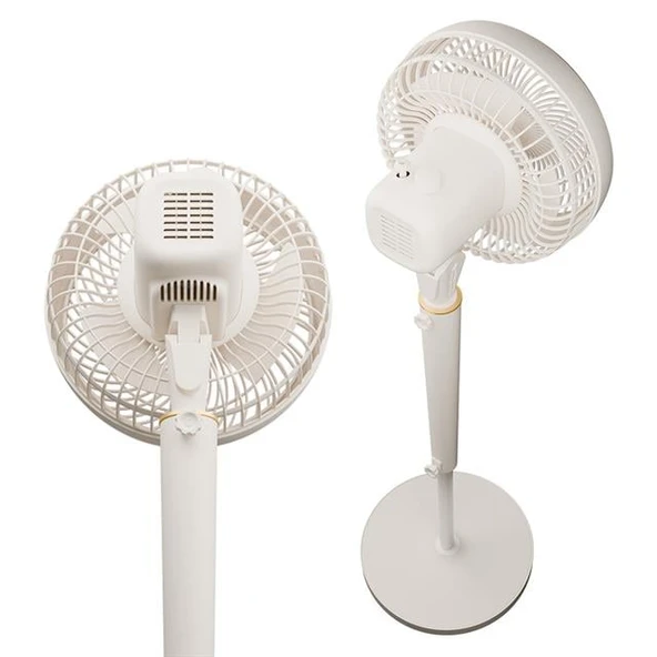 Everest Fan12 Dynabreeze 9'' 70 Watt 3 Hız Kademeli 2000RPM Çift Motorlu Vantilatör Krem Gold - 2