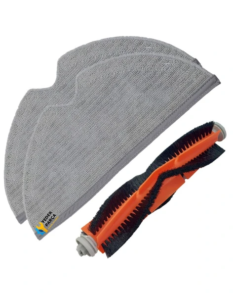 Xiaomi Uyumlu Mi Robot vakum 2 Pro + Robot Süpürge Ana Rulo Fırça Mop Bezi 2 Adet ürün görseli 1