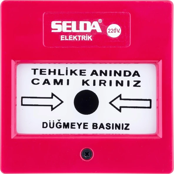 1016-220V İkaz Butonu (Kare) - 1