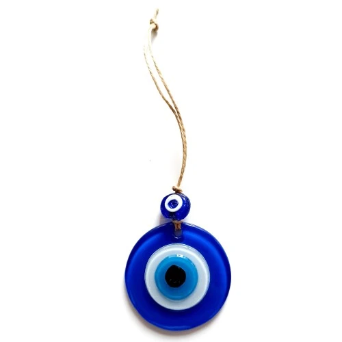Nazar Boncuklu Mavi Renk Mini Duvar Süsü Dekoratif Hediyelik Cam Eşya - 2